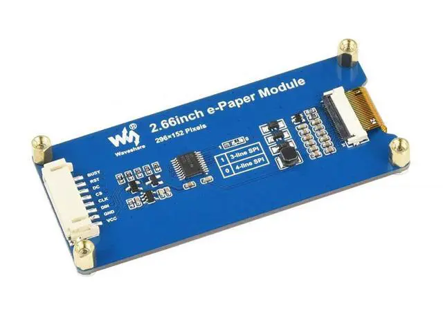 Alt view image 2 of 7 - 2.66inch E-Paper E-Ink Display Module (B) for Raspberry Pi/Jetson Nano, 296×152 Pixels, SPI Interface,Red/Black/White Three-Color