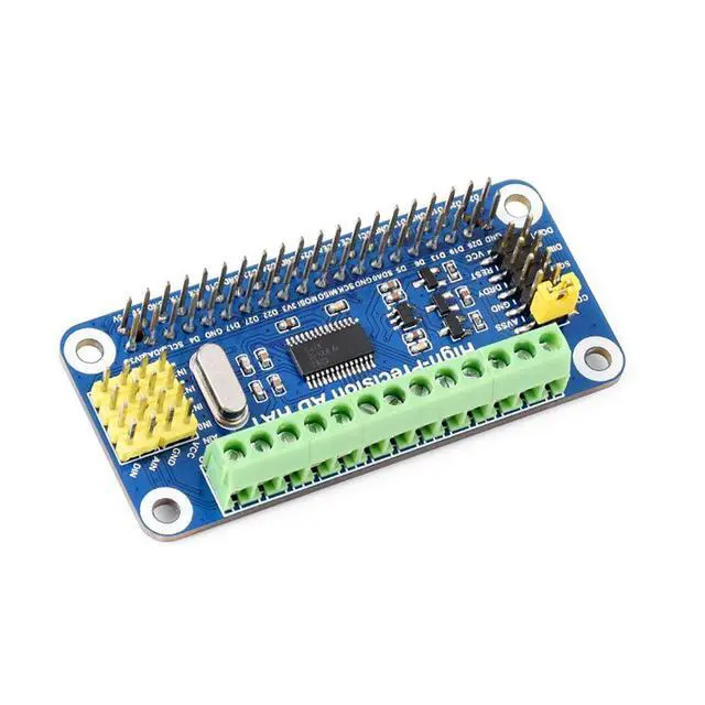 Alt view image 3 of 7 - High-Precision AD HAT Fits Raspberry Pi Series & Jetson Nano, ADS1263 10-Ch 32-Bit ADC