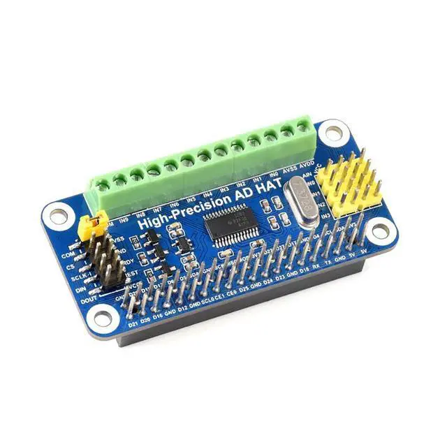 Alt view image 4 of 7 - High-Precision AD HAT Fits Raspberry Pi Series & Jetson Nano, ADS1263 10-Ch 32-Bit ADC