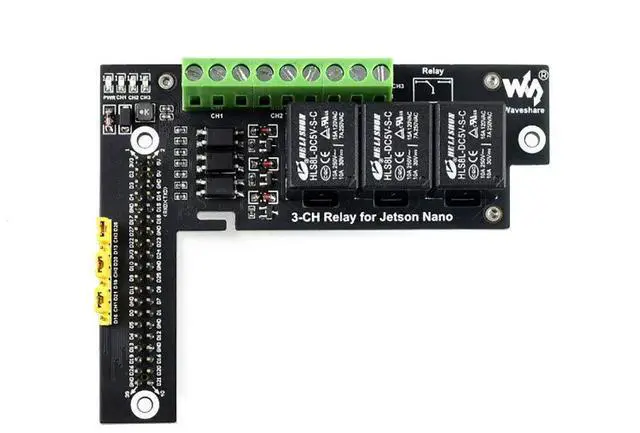 Main image of Quality 3-Ch(Channel) Relay Expansion Board Designed for Jetson Nano, Optocoupler Isolation Directly Pluggable Up to 2X Stackable