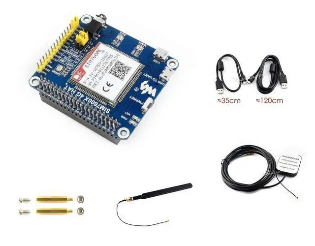 Alt view image 6 of 6 - 4G/3G/2G/GSM/GPRS/GNSS HAT for Raspberry Pi/Jetson Nano Based SIM7600G-H Support LTE CAT4 for Dial-up, Phone Call, SMS, MMS, Mail, TCP, UDP, DTMF, HTTP, FTP Global Position