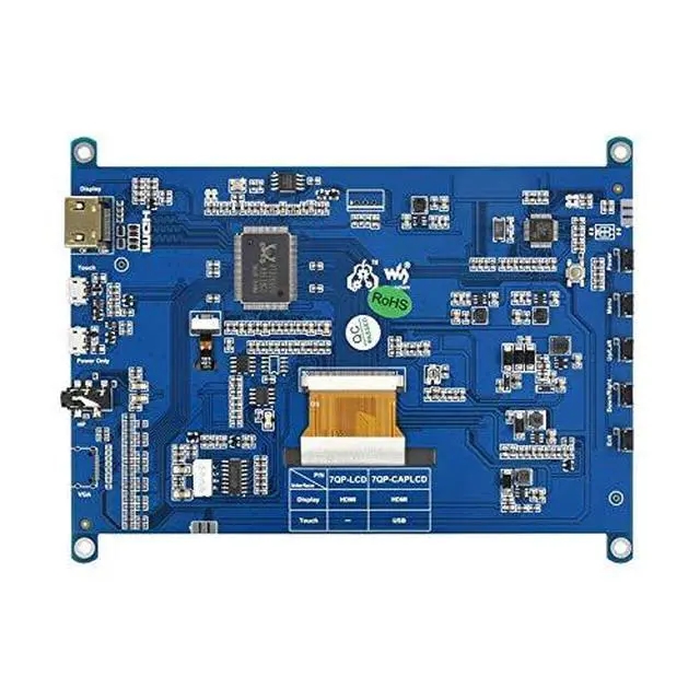 Alt view image 2 of 7 - 7inch QLED Quantum Dot Display for Raspberry Pi/Jetson Nano, IPS Screen,Capacitive Touch, 1024×600, G+G Toughened Glass Panel