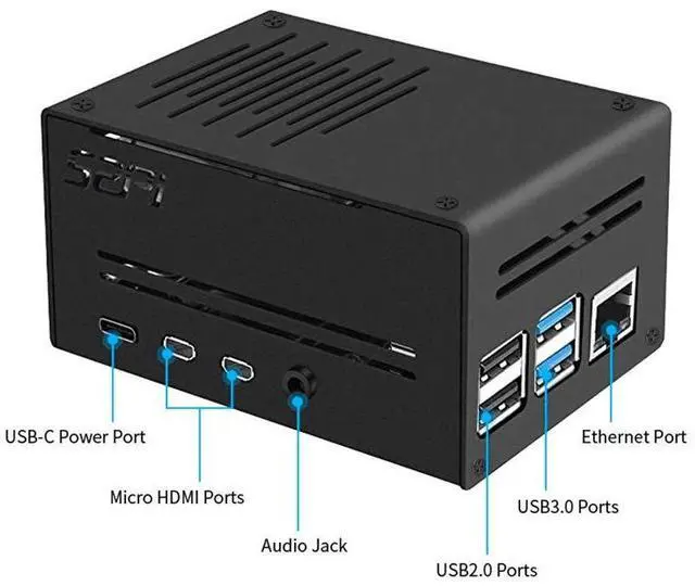 Alt view image 5 of 7 - Firm Metal Case for Raspberry Pi 4 B Low-Profile ICE Tower Cooling Fan Inside Better Protection & Heat Dissipation