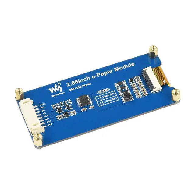 Alt view image 3 of 7 - 2.66inch E-Paper E-Ink Display HAT for Raspberry Pi/Jetson Nano, 296×152 Pixels e-Paper Module, Black/White Dual-Color, SPI Interface