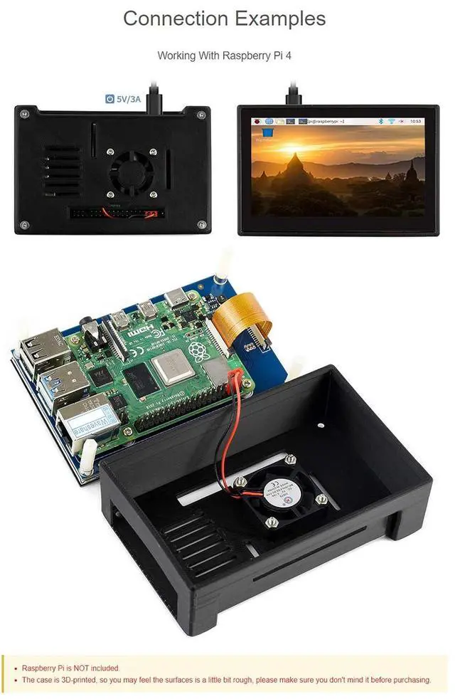 Alt view image 4 of 7 - 4.3inch Capacitive Touch Display for Raspberry Pi 4B/3B+/3B IPS Screen Wide Angle MIPI DSI Interface Up to 5-Points Touch Driver No Need with Case&Cooling Fan