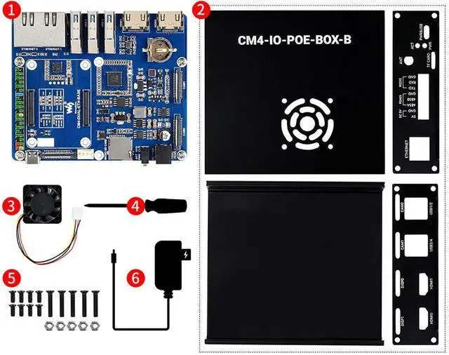 Alt view image 6 of 7 - Dual Gigabit Ethernet(ETH) Mini-Computer Based On for Raspberry Pi Compute Module 4 (CM4 NOT Included), with Cooling Fan, Metal Case