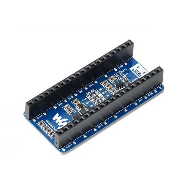 Alt view image 2 of 7 - 1.3inch OLED Display Module HAT for Raspberry Pi Pico Series, Embedded SH1107 Driver,64×128 Pixels, Using SPI/I2C Bus Fast Data Rate