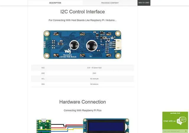 Alt view image 5 of 7 - LCD1602 RGB Module Fits Raspberry Pi/Pi Pico, 16x2 Characters LCD, RGB Backlight, 3.3V/5V Compatible, I2C Bus