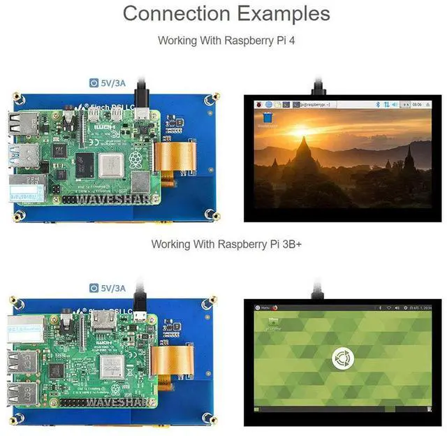 Alt view image 4 of 7 - 5 Inch DSI Touchscreen for Raspberry Pi, 800×480 Capacitive LCD Display, Driver-Free, 5-Point Touch, for Pi 5/4/3B+/CM4, Supports Raspberry Pi OS, Ubuntu, Retropie, RoPieee
