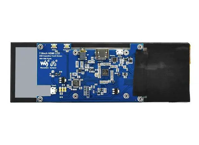 Alt view image 2 of 7 - 7.9inch Capacitive Touch Screen LCD Display Fits Raspberry pi/Jetson Nano/PC, 400×1280, HDMI, IPS, Toughened Glass Cover
