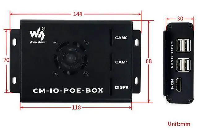 Alt view image 6 of 7 - Mini-Computer Add-ons Based on for Raspberry Pi Compute Module CM3 / CM3L / CM3+ / CM3+L with Expansion Board, Metal Case, Power Supply and Cooling Fan to Make Mini-Computer