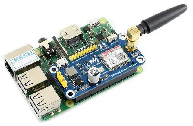 Alt view image 3 of 7 - Raspberry Pi GSM/GPRS/Bluetooth HAT Based on SIM800C Supports SMS, GPRS, DTMF, HTTP, FTP, MMS, email for Band GSM 850/EGSM 900/DCS Compatible with Pi 2B/3B/3B+/4B/Zero/Zero W,Jetson Nano