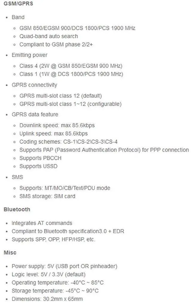 Alt view image 7 of 7 - Raspberry Pi GSM/GPRS/Bluetooth HAT Based on SIM800C Supports SMS, GPRS, DTMF, HTTP, FTP, MMS, email for Band GSM 850/EGSM 900/DCS Compatible with Pi 2B/3B/3B+/4B/Zero/Zero W,Jetson Nano