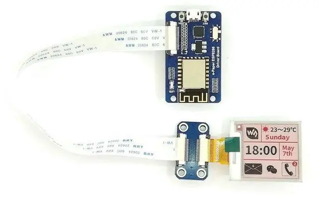 Main image of 1.54 Inch E-Ink Display Module Three-Color Resolution 200x200 E-Paper Electronic Screen Panel SPI Interface with ESP8266 WiFi Driver Board for Raspberry Pi/STM32/Nucleo/Jetson Nano