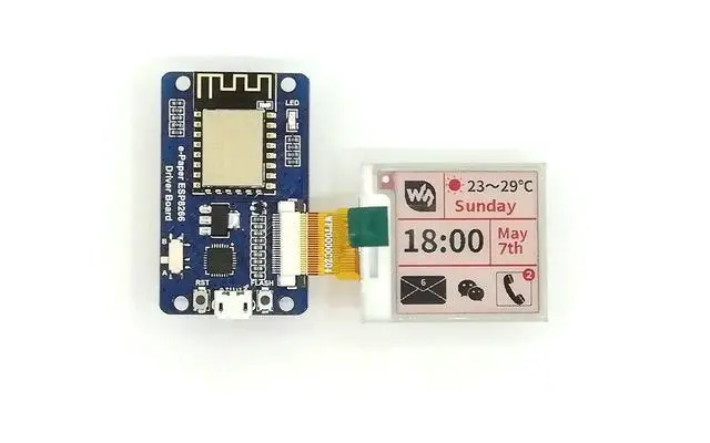 Alt view image 2 of 7 - 1.54 Inch E-Ink Display Module Three-Color Resolution 200x200 E-Paper Electronic Screen Panel SPI Interface with ESP8266 WiFi Driver Board for Raspberry Pi/STM32/Nucleo/Jetson Nano