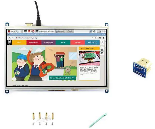 Main image of 10.1inch HDMI LCD Monitor Raspberry pi Resistive Touch Screen Display 1024 * 600 High Resolution for Raspberry Pi 2B/3B/3B+/4B(The Pi 1 Model B or Pi Zero Need HDMI Cable)