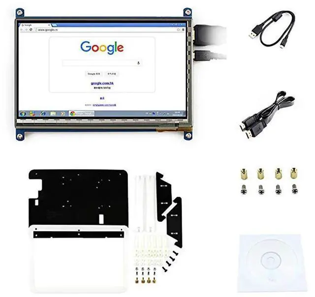 Main image of 7inch HDMI LCD for Raspberry pi Capacitive Touch Screen Display 1024 * 600 Monitor for Raspberry pi/BeagleBone Black/Banana Pi with Bicolor Holder Case Supports Various Systems
