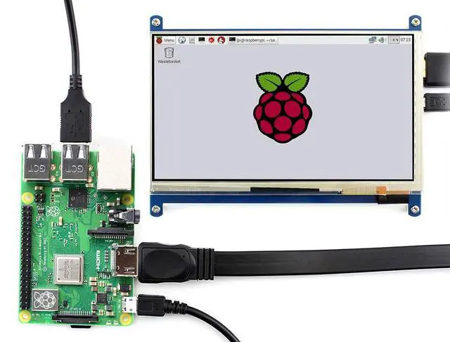 Alt view image 5 of 7 - 7inch HDMI LCD for Raspberry pi Capacitive Touch Screen Display 1024 * 600 Monitor for Raspberry pi/BeagleBone Black/Banana Pi with Bicolor Holder Case Supports Various Systems