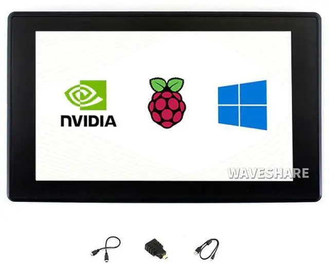 Main image of 7inch HDMI LCD (H) (with case) 1024x600 Monitor IPS Capacitive Touch Screen Display with Toughened Glass Cover Supports Raspberry Pi/Jetson Nano/PC/Game Console