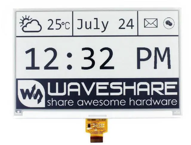 Alt view image 2 of 6 - 7.5" E-Paper Raw Display Panel, Two-Color, 640x384 Resolution, 3.3v E-Ink, Electronic Paper Screen, Compatible with Raspberry Pi/Arduino/STM32