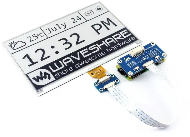 Main image of 7.5inch E-Paper Display HAT Module 800x480 E-Ink Electronic Paper Screen with Embedded Controller for Raspberry Pi/Arduino/STM32/Jetson Nano