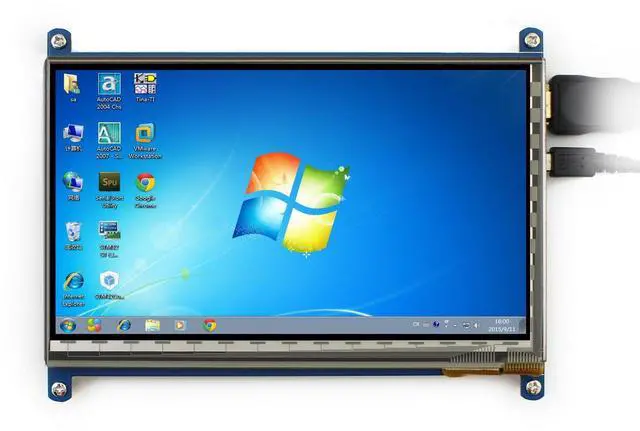 Main image of 7inch HDMI LCD for Raspberry pi Capacitive Touch Screen Display 1024 * 600 Resolution Supports Various Systems for Raspberry pi/BeagleBone Black/Banana Pi with Bicolor Holder Case