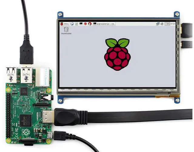 Alt view image 4 of 7 - 7inch HDMI LCD for Raspberry pi Capacitive Touch Screen Display 1024 * 600 Resolution Supports Various Systems for Raspberry pi/BeagleBone Black/Banana Pi with Bicolor Holder Case