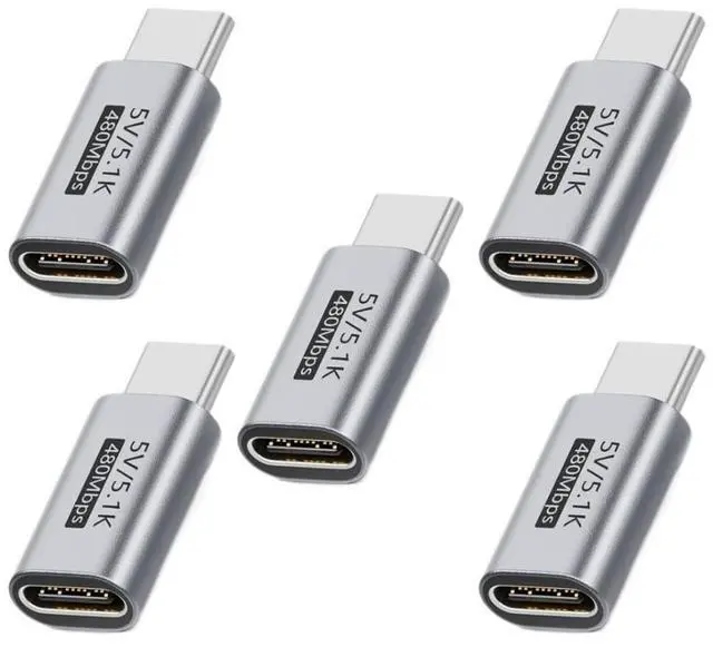 Main image of 5 Pack USB C to USB C Voltage Converter Adapter for 20V to 5V Charging with 5.1K Resistor Support 480Mbps Data Transmission