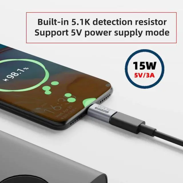 Alt view image 2 of 7 - 5 Pack USB C to USB C Voltage Converter Adapter for 20V to 5V Charging with 5.1K Resistor Support 480Mbps Data Transmission