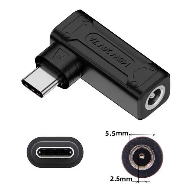 Alt view image 7 of 7 - USB C 140W Charge Converter DC 5.5x2.5mm to USB C 5V 9V 20V Power Plug Charge Adapter
