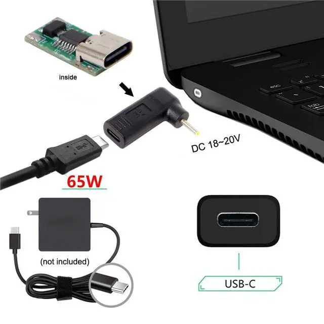Alt view image 3 of 7 - USB C to DC 2.5x0.7MM PD 65W Emulator Trigger Converter Adapter
