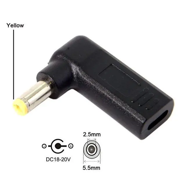 Alt view image 2 of 7 - USB C to DC 20V 5.5x2.5mm PD 65W Emulator Trigger 90 Degree Angled Converter Adapter