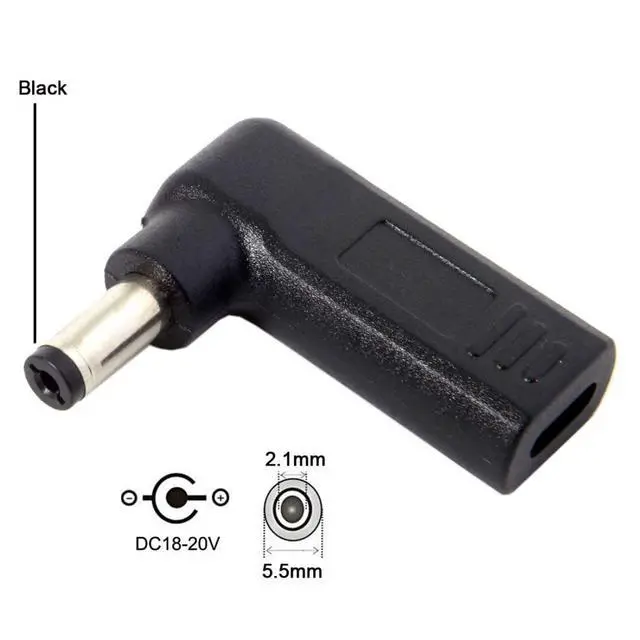 Alt view image 2 of 7 - CY USB 3.1 Type C USB-C to Rectangle DC Plug 5.5mmx2.1mm Adapter PD Emulator Trigger 90 Degree Angled for Laptop Tablet (5.5x2.1MM)