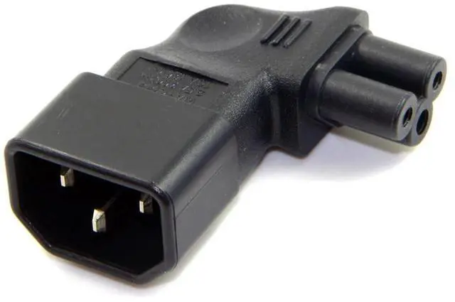Main image of IEC 320 C14 Socket to C5 Mickey Mouse Plug AC Power 90 Degree Right Angled Converter Adapter