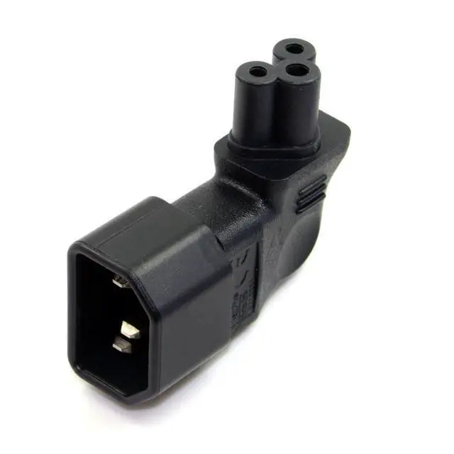 Alt view image 4 of 6 - IEC 320 C14 Socket to C5 Mickey Mouse Plug AC Power 90 Degree Right Angled Converter Adapter