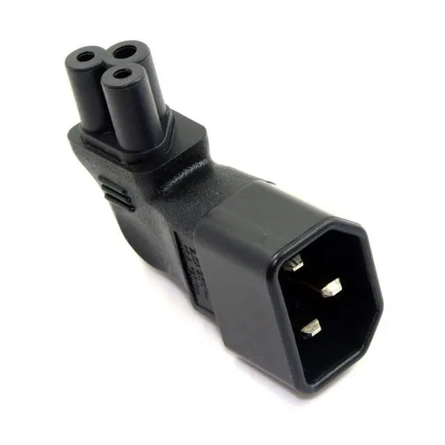 Alt view image 5 of 6 - IEC 320 C14 Socket to C5 Mickey Mouse Plug AC Power 90 Degree Right Angled Converter Adapter