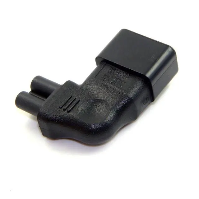 Alt view image 6 of 6 - IEC 320 C14 Socket to C5 Mickey Mouse Plug AC Power 90 Degree Right Angled Converter Adapter