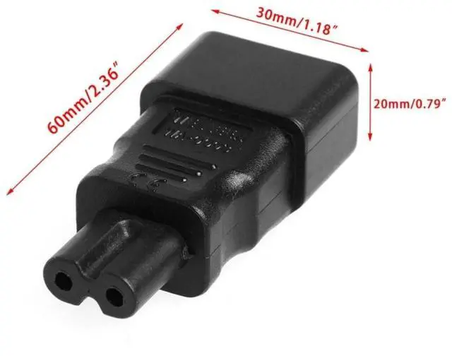 Alt view image 2 of 7 - IEC 320 C14 Socket to C7 Plug AC Power Converter Connectors Adapter