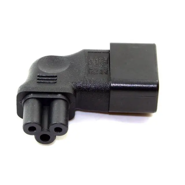 Alt view image 2 of 6 - IEC 320 C14 Socket to C5 Mickey Mouse Plug AC Power 90 Degree Left Angled Converter Adapter