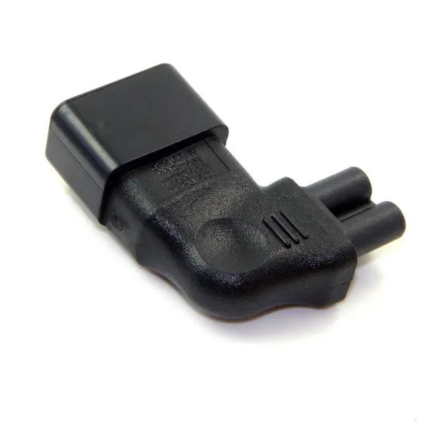 Alt view image 4 of 6 - IEC 320 C14 Socket to C5 Mickey Mouse Plug AC Power 90 Degree Left Angled Converter Adapter