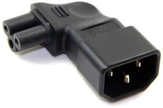 Main image of IEC 320 C14 Socket to C5 Mickey Mouse Plug AC Power 90 Degree Left Angled Converter Adapter