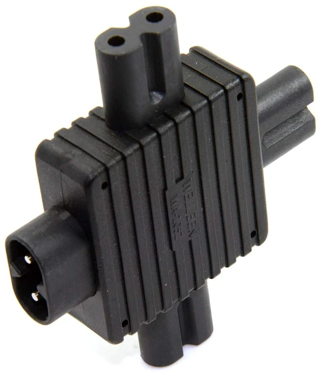 Alt view image 7 of 7 - IEC 320 C8 1 to 3 C7 Splitter Power Adapter for Power Supply 1 in 3 Out