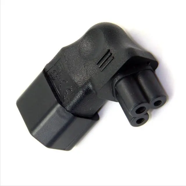 Alt view image 5 of 6 - IEC 320 C14 Socket to C5 Mickey Mouse Plug AC Power 90 Degree Left Angled Converter Adapter