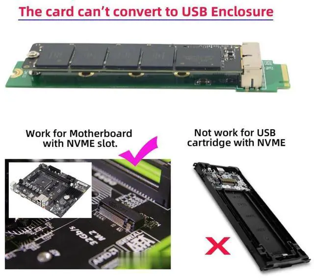 Alt view image 2 of 7 - 12+16Pin MAC SSD to Motherboard M.2 NVME NGFF M-Key Convert Adapter Card for 2013 2014 2015 A1493 A1502 A1465 A1466 MAC Pro Air SSD