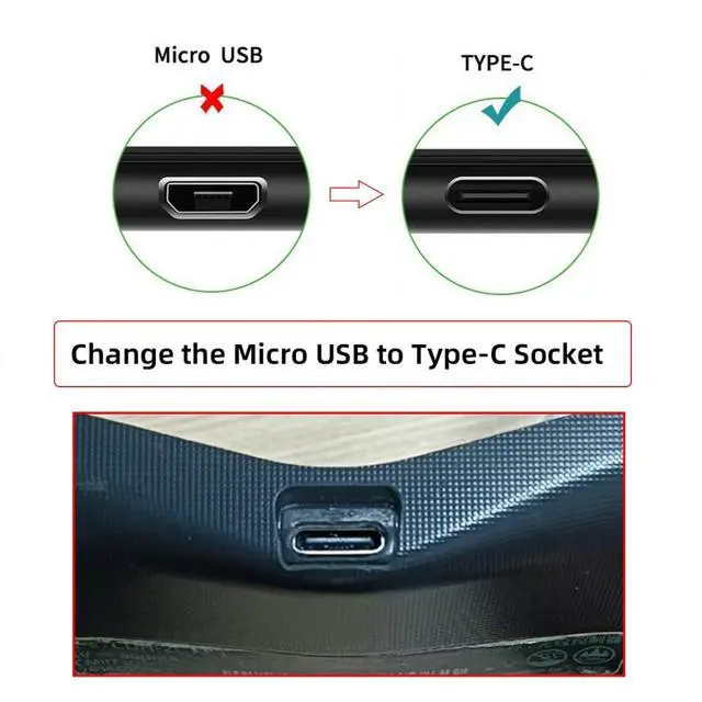 Alt view image 4 of 7 - PS4 USB C DIY Connector for DualShock JDS-040/055 Micro USB 5Pin to USB C Female Socket Port Repair Replacement Solder Adapter