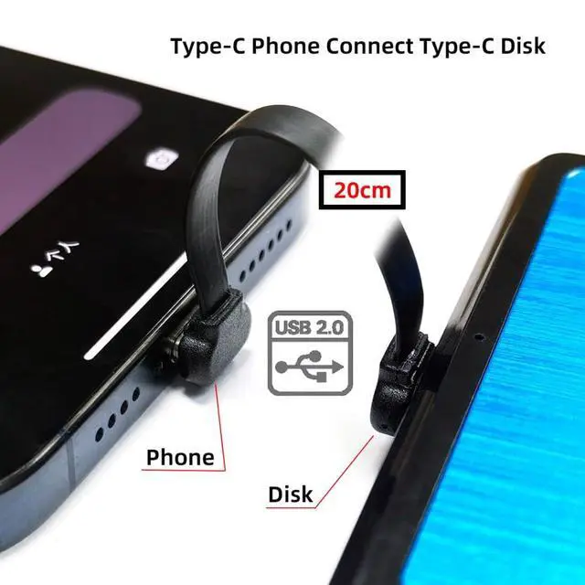 Alt view image 4 of 7 - USB C Short Flat Cable USB 2.0 Type C Dual 90 Degree Angled PD 65W Fast Charge Data Extension Cable 200MM