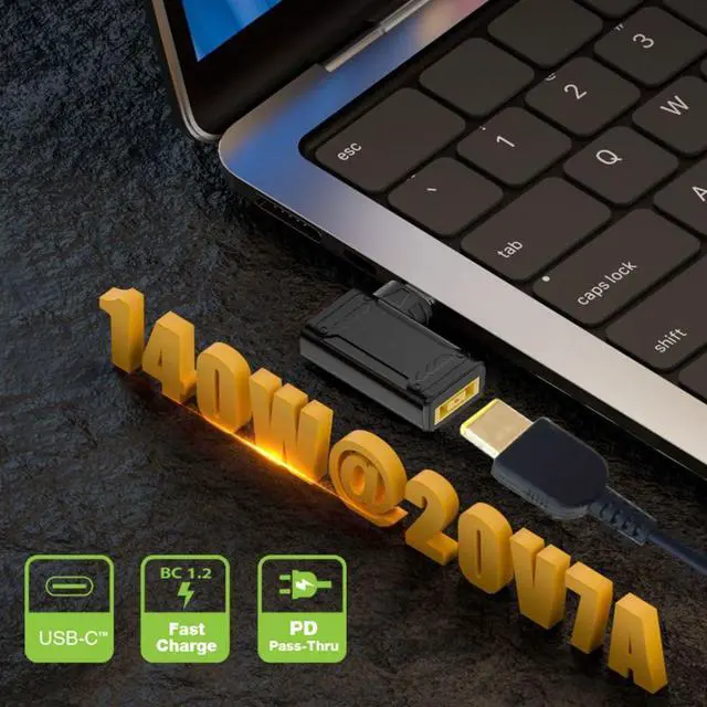 Alt view image 5 of 7 - USB C 140W Charge Converter DC 11.0x4.5mm Thinkpad X1 to USB C 5V 9V 20V Power Plug Charge Adapter