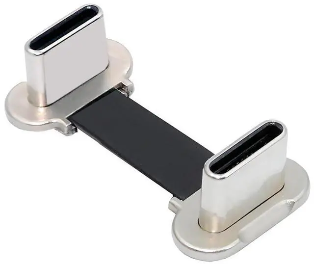 Main image of 0.78Inch USB C Short Flat Cable, USB 2.0 Type C Dual 90 Degree Angled PD 65W Fast Charge Data Extension Cable for Power Bank