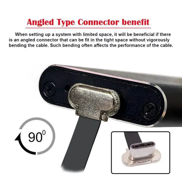 Alt view image 6 of 7 - 7.87 Inch USB C Short Flat Cable,USB 2.0 Type C Dual 90 Degree Angled PD 65W Fast Charge Data Extension Cable 20CM for Power Banks