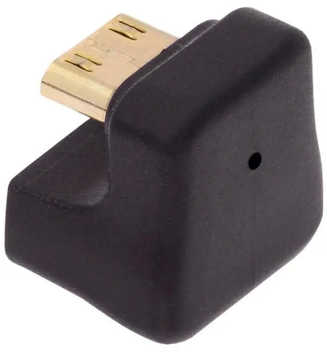 Alt view image 6 of 7 - Mini HDMI Male to Mini HDMI Female 8K@60Hz 4K@120Hz 180 Degree UP Angled Extension Adapter Converter Connector